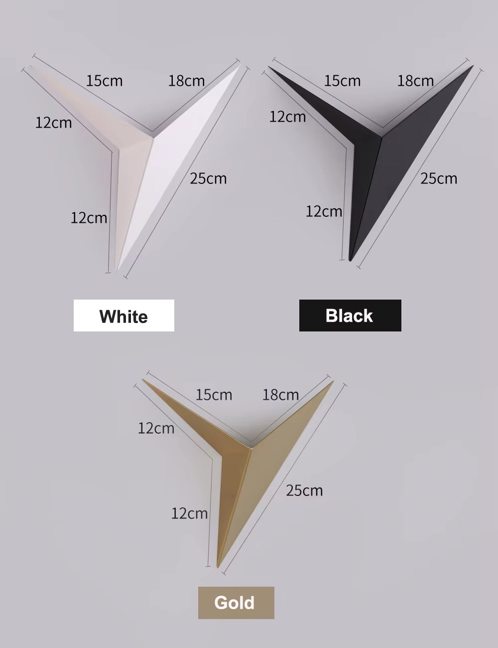 Applique murale triangle led