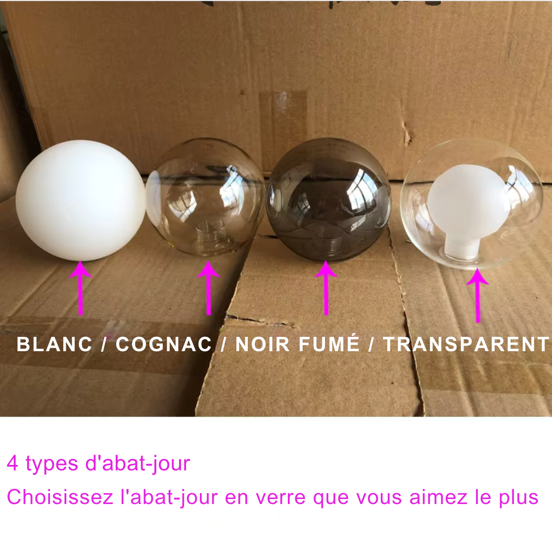 Lustre boule en verre