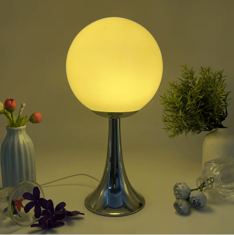 Lampe de chevet boule en verre