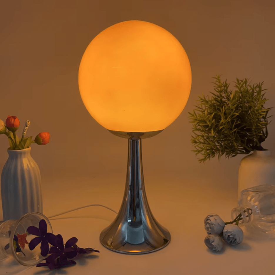 Lampe de chevet boule en verre