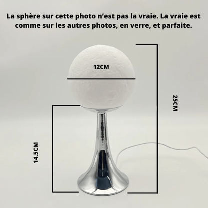 Lampe de chevet boule en verre