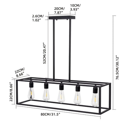 Grand lustre noir style industriel