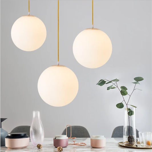 Suspension globe blanc