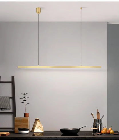 Lustre barre led doré