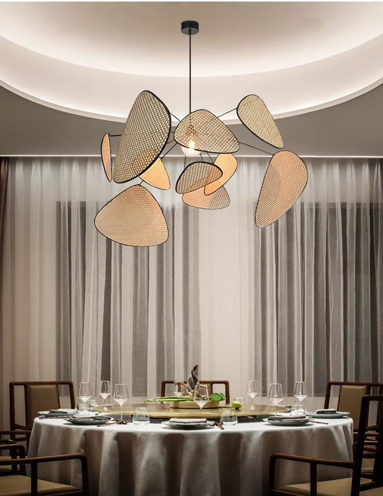 Lustre cannage en rotin