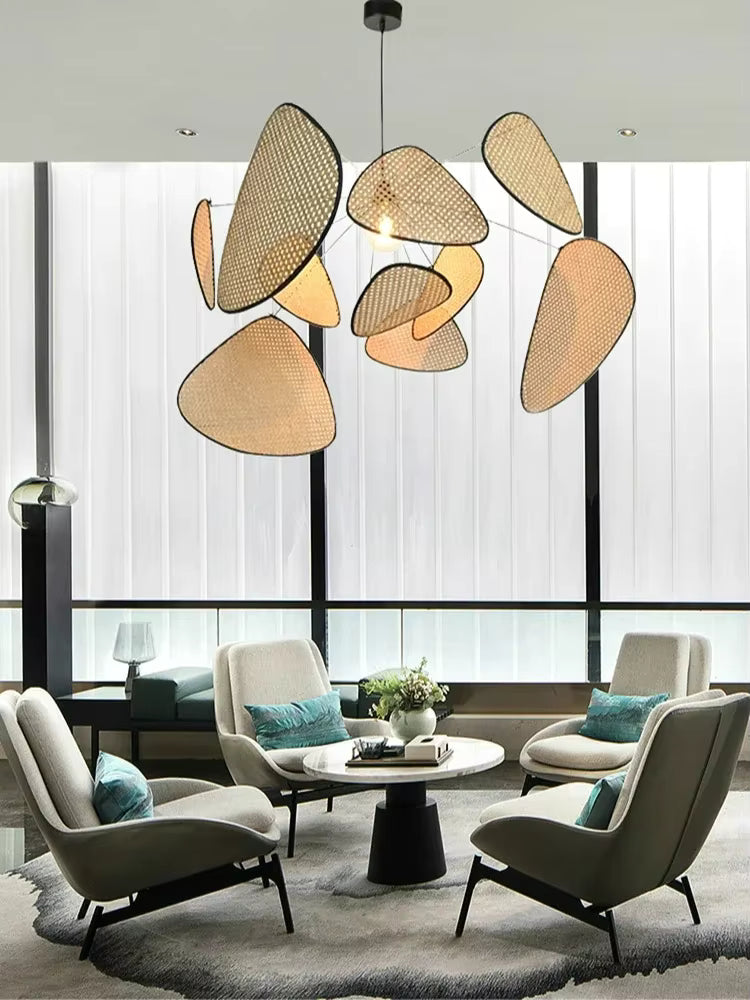 Lustre cannage en rotin