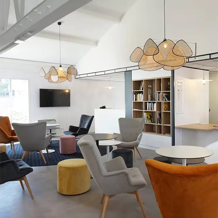 Lustre cannage en rotin