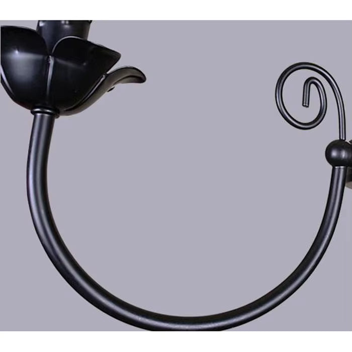 Lustre chandelier style ancien fer forgé noir