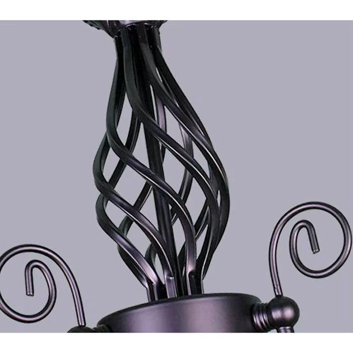 Lustre chandelier style ancien fer forgé noir