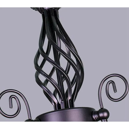 Lustre chandelier style ancien fer forgé noir
