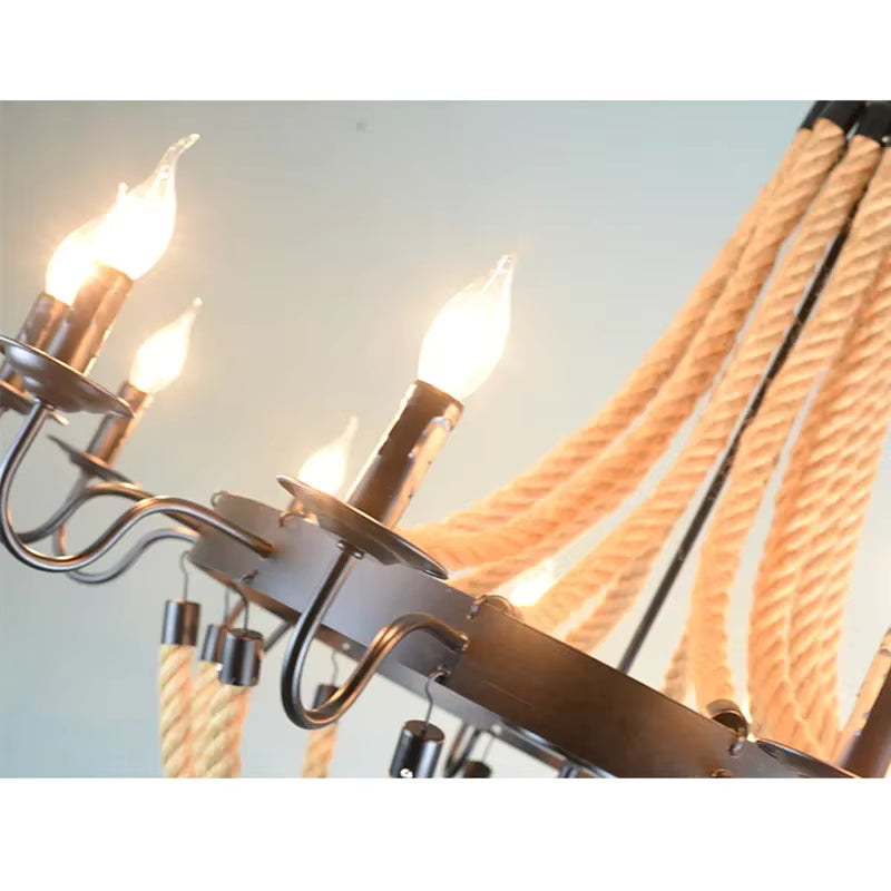 Lustre en corde style rustique