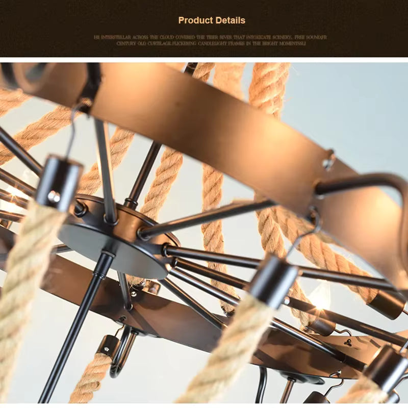 Lustre en corde style rustique