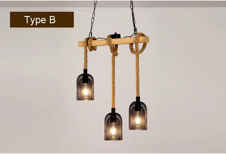 Lustre triple rétro-industriel
