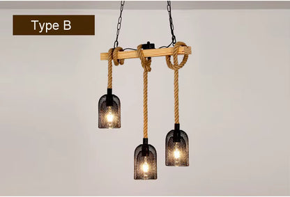 Lustre triple rétro-industriel
