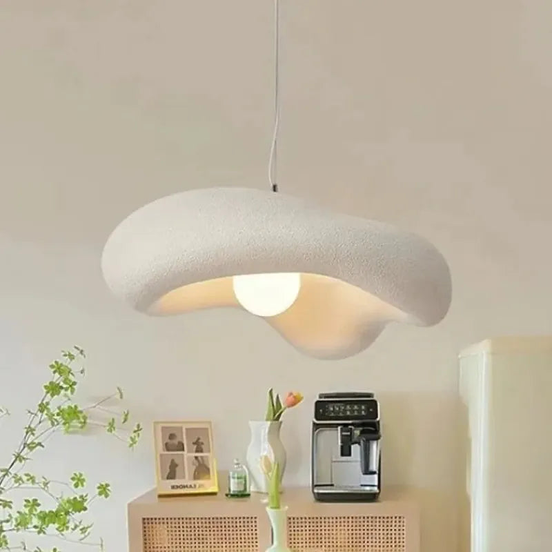 Suspension blanche design japandi