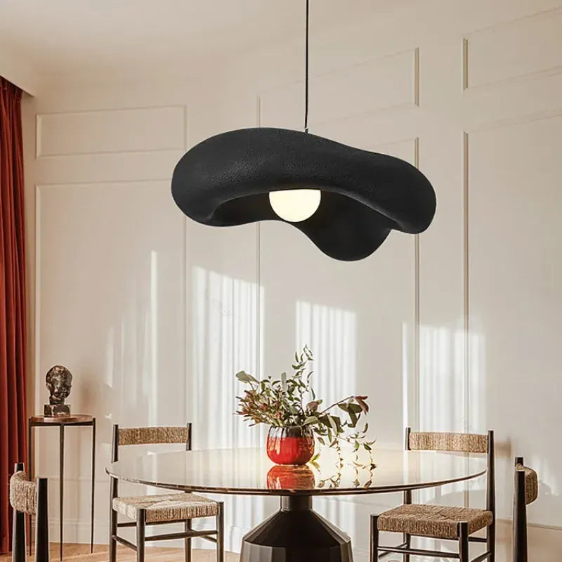 Suspension blanche design japandi