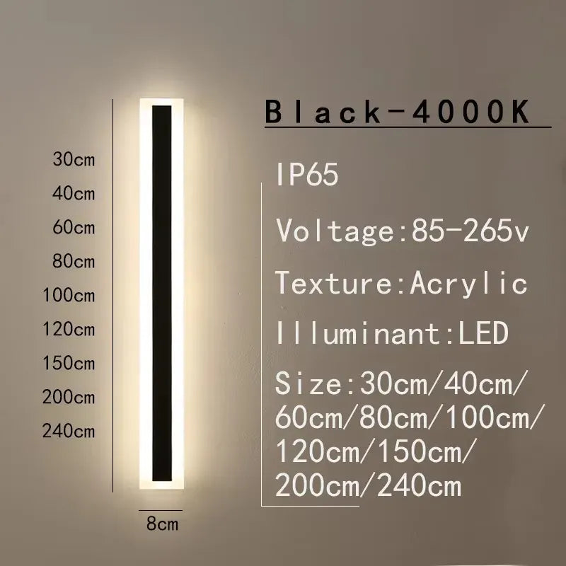 Black natural light / CN / 120cm Barre LED extérieure aluminium IP65