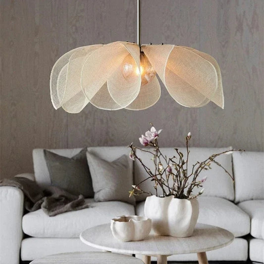 Suspension fleur tissu