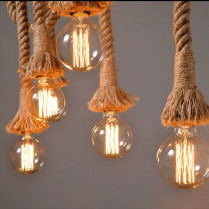 Suspension en corde et bambou