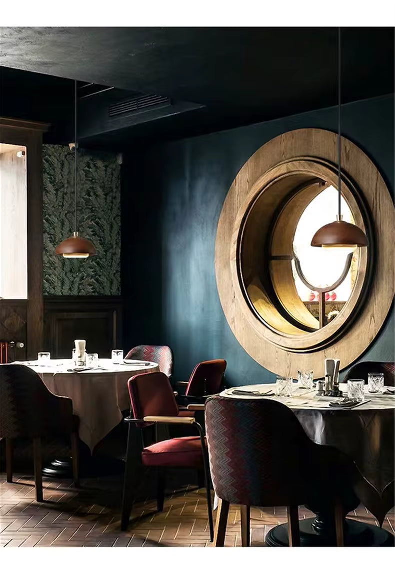 Suspension nordique bois et laiton doré