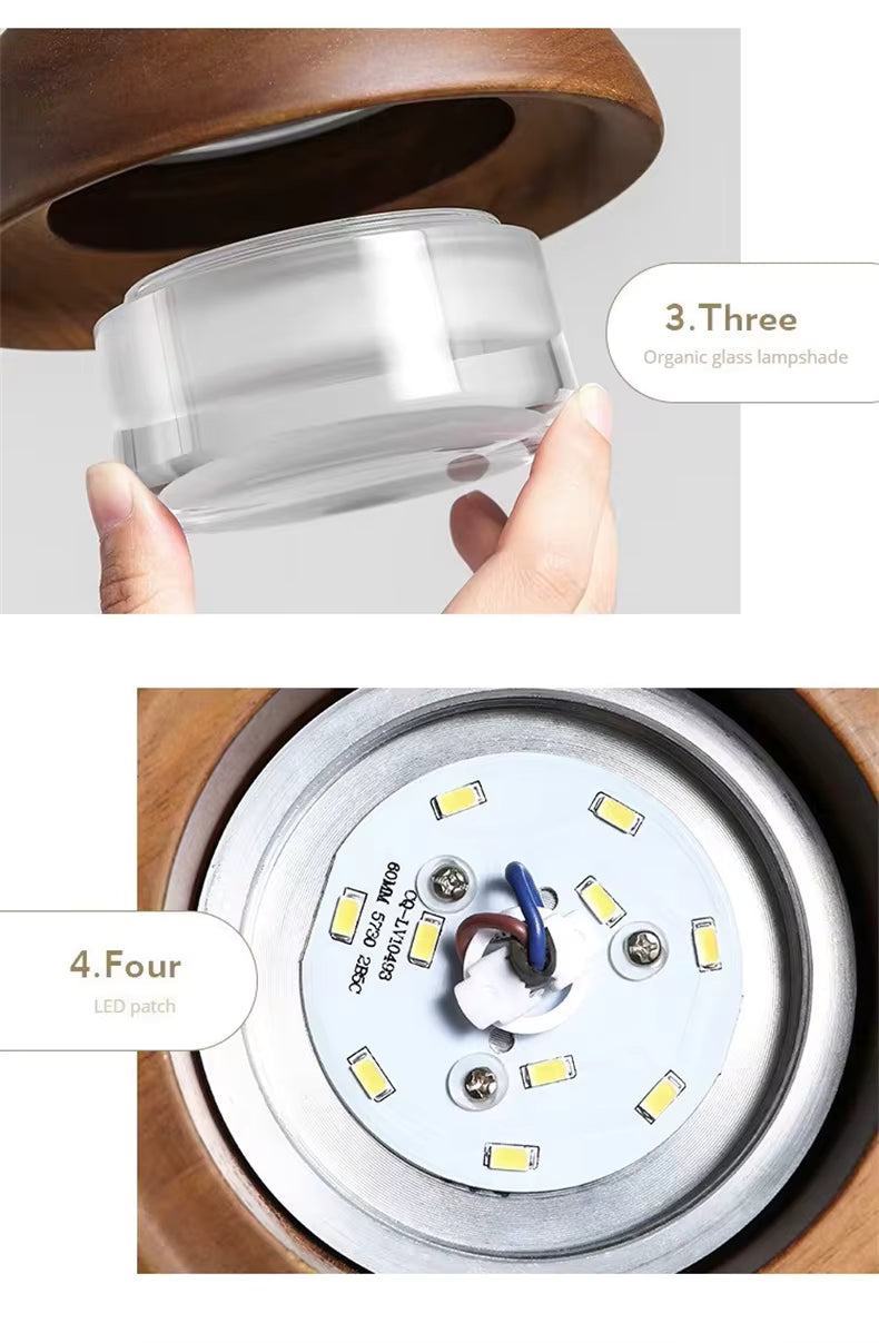 Suspension nordique bois et laiton doré