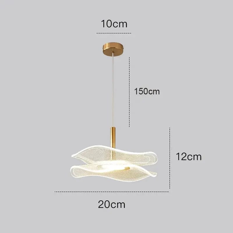 A style / 3 Light colors Suspension ondulante en acrylique base doré