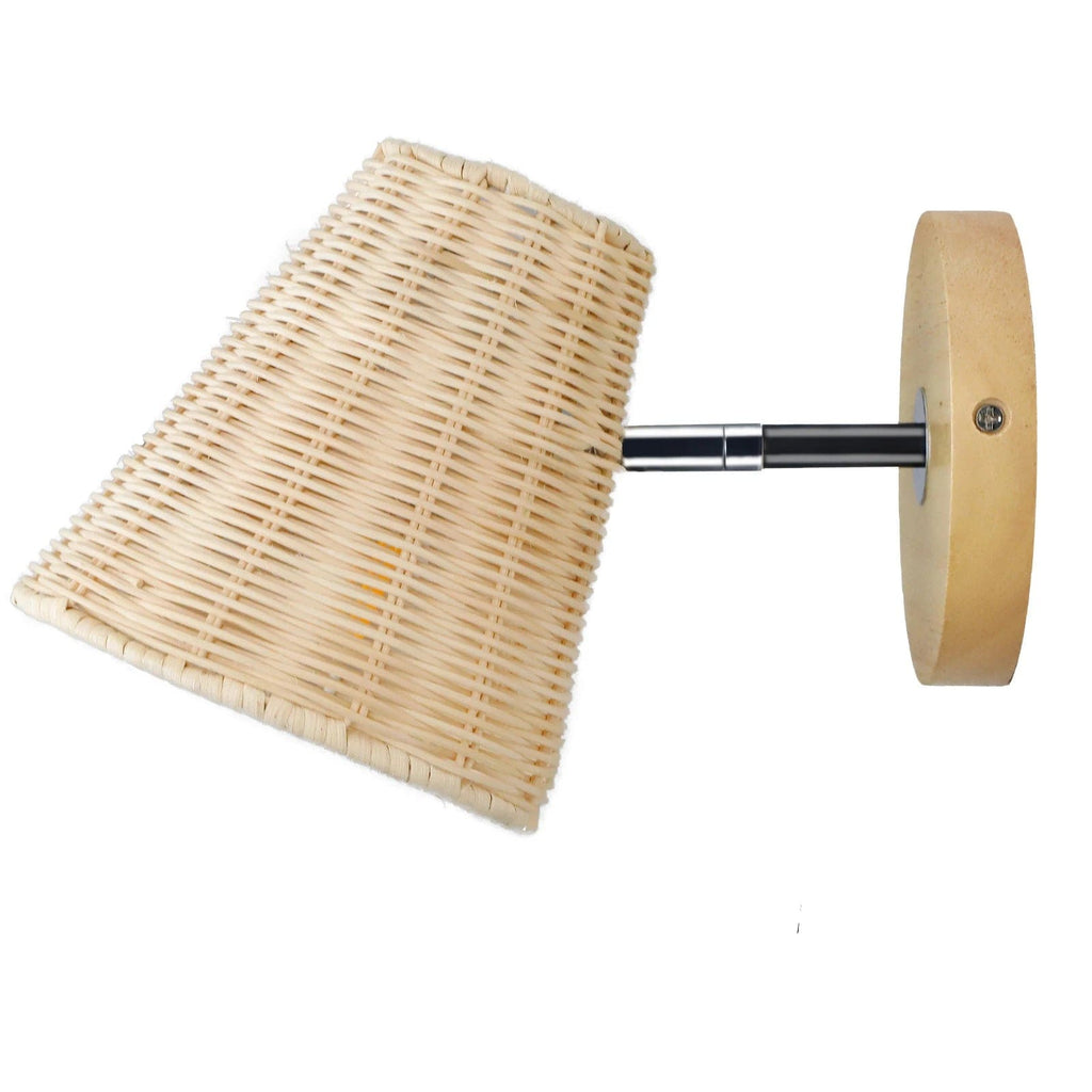 Abat jour applique murale rotin