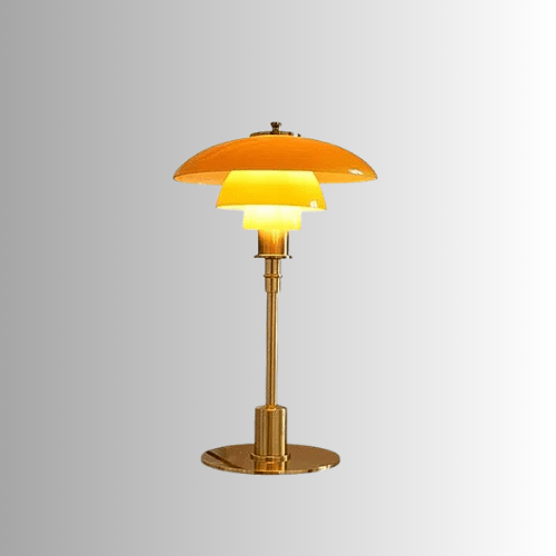 AMBRE PIED OR / CHAUDE Lampe de table vintage