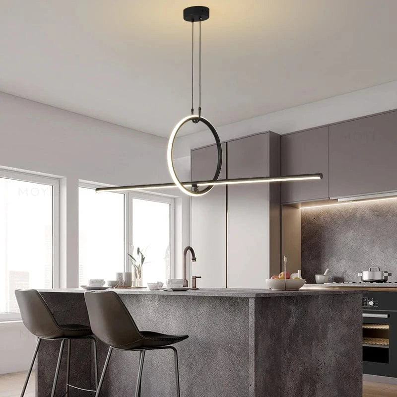 NOIR 100 CM / DIMMABLE GRADATION ( AVEC TÉLÉCOMMANDE ) Anneau led suspension