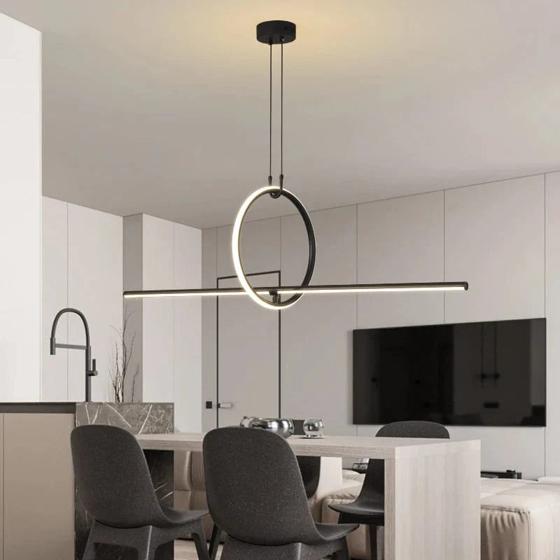 NOIR 130 CM / LUMIÈRE FROIDE ( SANS TÉLÉCOMMANDE ) Anneau led suspension