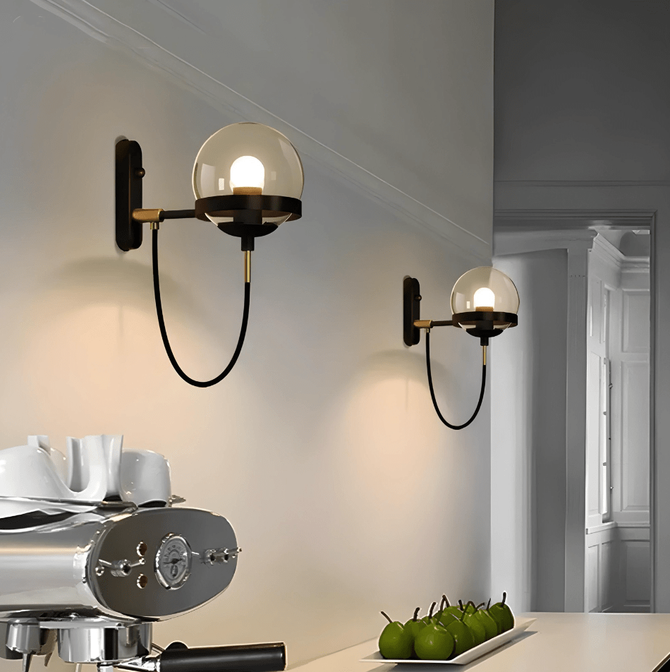 Applique globe boule de verre