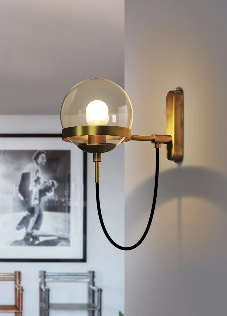 Applique globe boule de verre