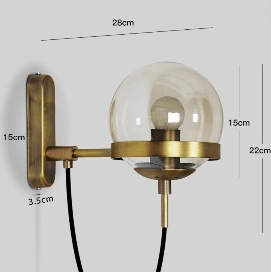 Applique globe boule de verre