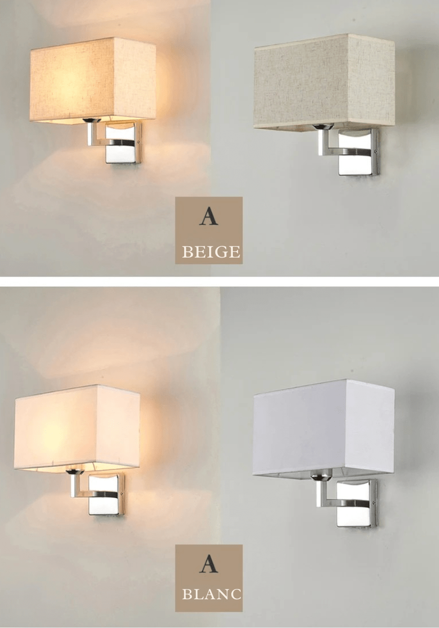 Applique murale abat-jour tissus