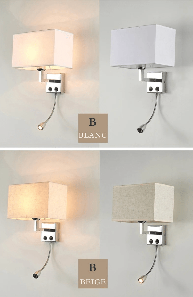 Applique murale abat-jour tissus