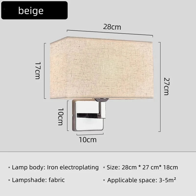 MODÈLE A - BEIGE Applique murale abat-jour tissus