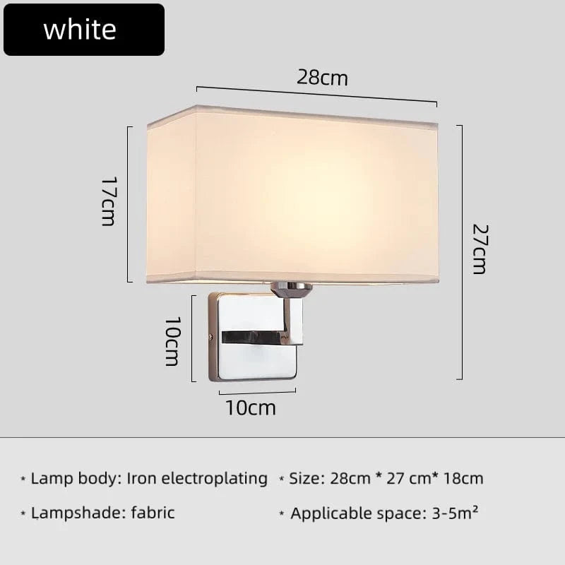 MODÈLE A - BLANC Applique murale abat-jour tissus