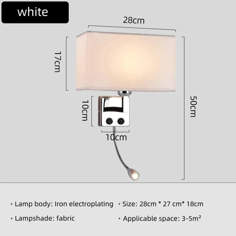 MODÈLE B - BLANC Applique murale abat-jour tissus