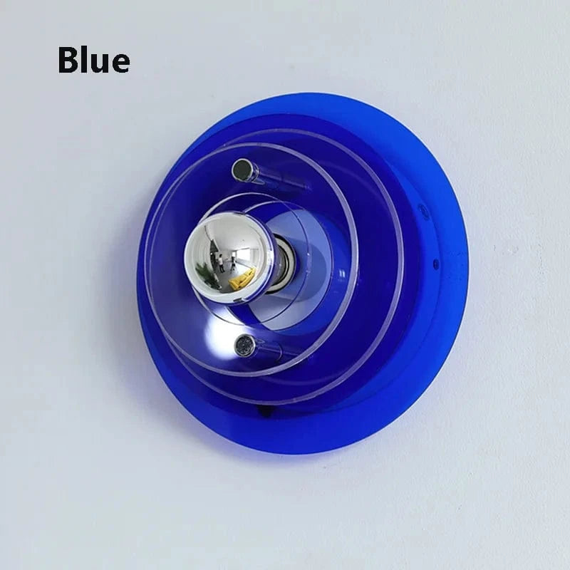BLEU / DIAMÈTRE 24 CM / LUMIÈRE CHAUDE (2700-3500K) Applique murale bauhaus