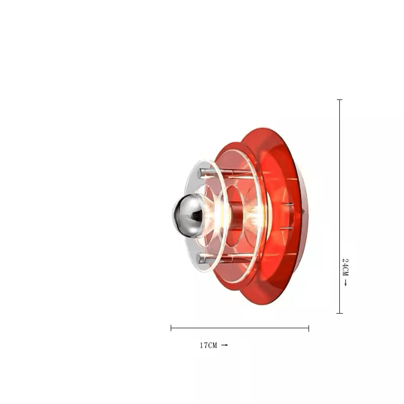 ROUGE / DIAMÈTRE 24 CM / LUMIÈRE CHAUDE (2700-3500K) Applique murale bauhaus