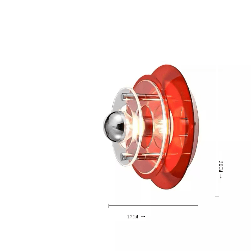 ROUGE / DIAMÈTRE 30 CM / LUMIÈRE CHAUDE (2700-3500K) Applique murale bauhaus