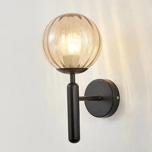 NOIR / AMBRÉ / VERRE STRIÉ Applique murale Boule ｜Glass ball