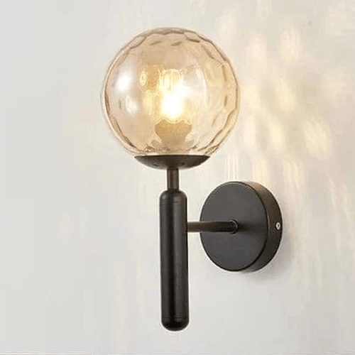 NOIR / AMBRÉ / VERRE TEXTURÉ Applique murale Boule ｜Glass ball
