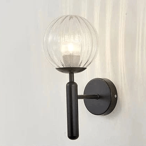 NOIR TRANSPARENT / VERRE STRIÉ Applique murale Boule ｜Glass ball