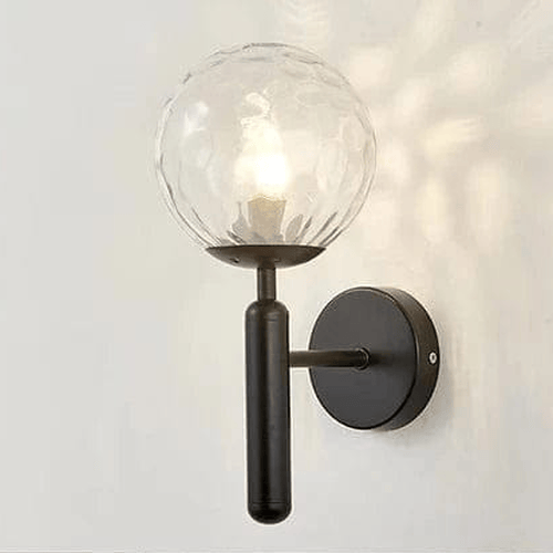 NOIR / TRANSPARENT / VERRE TEXTURÉ Applique murale Boule ｜Glass ball