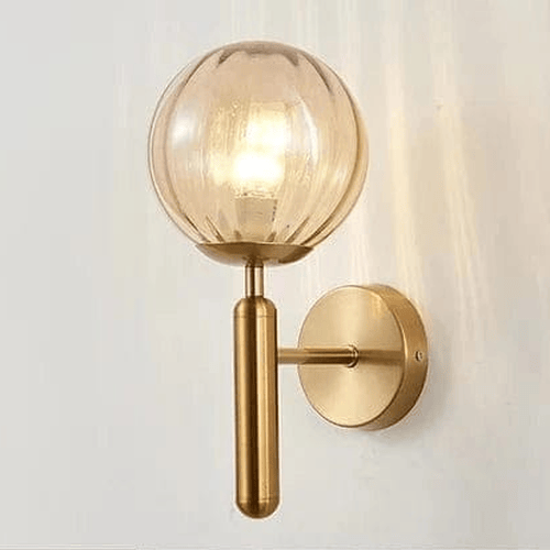 OR / AMBRÉ / VERRE STRIÉ Applique murale Boule ｜Glass ball