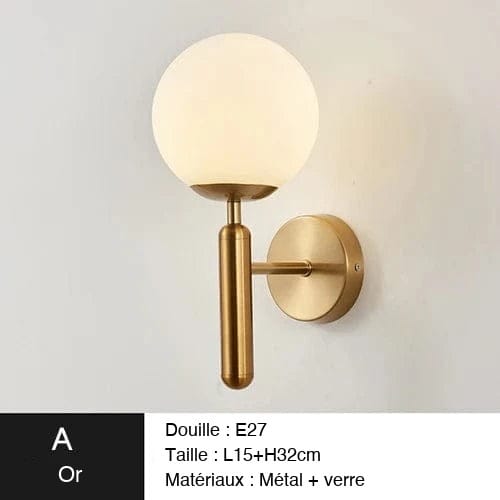 OR / LAITEUX / VERRE OPAQUE Applique murale Boule ｜Glass ball