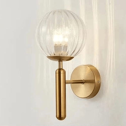 OR / TRANSPARENT / VERRE STRIÉ Applique murale Boule ｜Glass ball