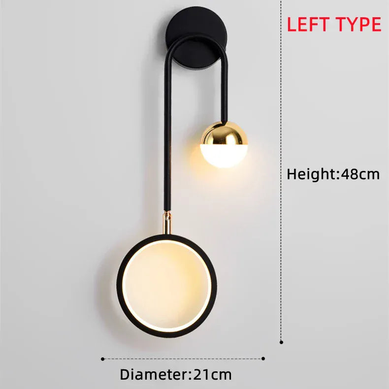 Left type / Warm White (2700-3500K) Applique murale boule led design moderne