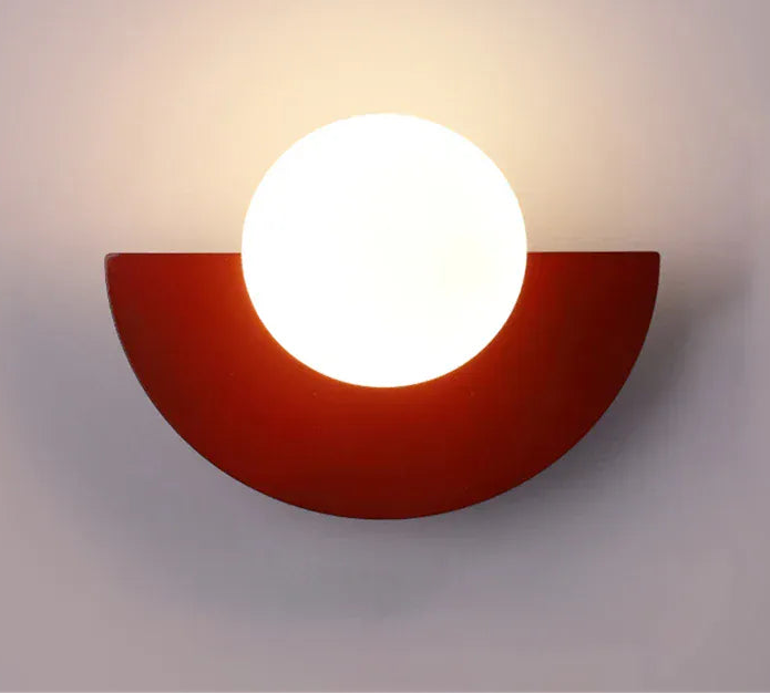 Red / 20x16cm / Cool White(5500-7000K) Applique murale colorée design minimaliste